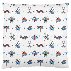 Insects-icons-square-seamless-pattern Large Flano Cushion Case (two Sides) by Vaneshart