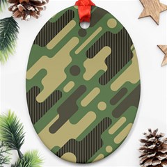 Camouflage-pattern-background Oval Ornament (two Sides)