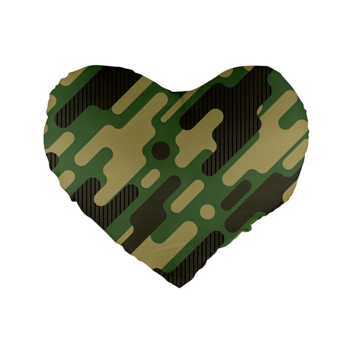 Camouflage-pattern-background Standard 16  Premium Heart Shape Cushions