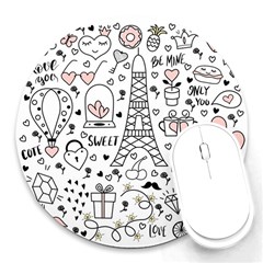 Big-collection-with-hand-drawn-objects-valentines-day Round Mousepads