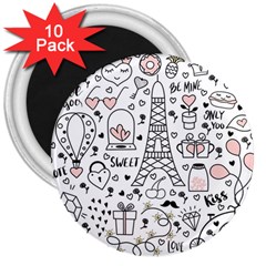 Big-collection-with-hand-drawn-objects-valentines-day 3  Magnets (10 pack) 