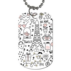 Big-collection-with-hand-drawn-objects-valentines-day Dog Tag (One Side)