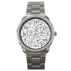 Big-collection-with-hand-drawn-objects-valentines-day Sport Metal Watch