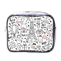 Big-collection-with-hand-drawn-objects-valentines-day Mini Toiletries Bag (One Side)