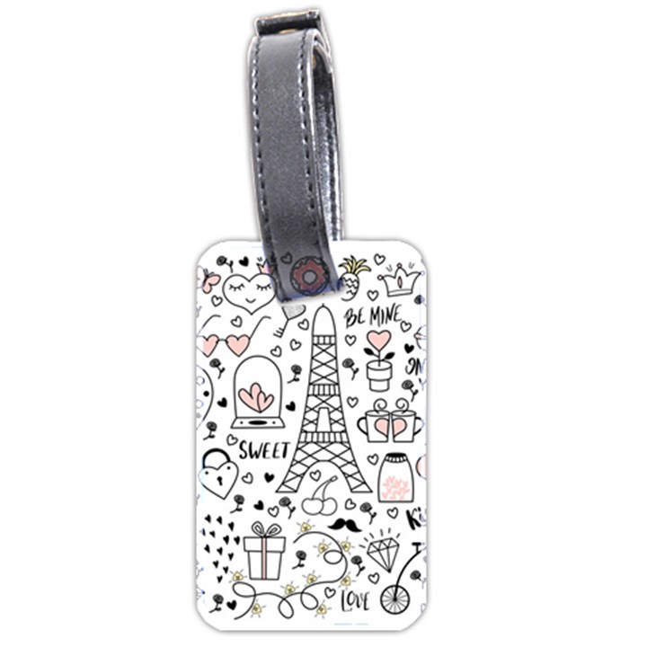 Big-collection-with-hand-drawn-objects-valentines-day Luggage Tag (two sides)