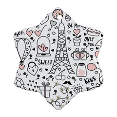 Big-collection-with-hand-drawn-objects-valentines-day Ornament (Snowflake)