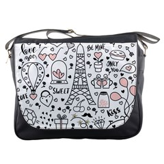 Big-collection-with-hand-drawn-objects-valentines-day Messenger Bag by Vaneshart