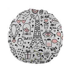 Big-collection-with-hand-drawn-objects-valentines-day Standard 15  Premium Round Cushions