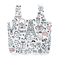 Big-collection-with-hand-drawn-objects-valentines-day Full Print Recycle Bag (L)