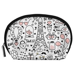 Big-collection-with-hand-drawn-objects-valentines-day Accessory Pouch (large) by Vaneshart