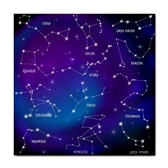 Realistic-night-sky-poster-with-constellations Tile Coaster by Vaneshart