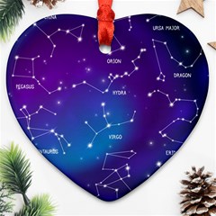 Realistic-night-sky-poster-with-constellations Ornament (heart) by Vaneshart