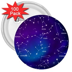 Realistic-night-sky-poster-with-constellations 3  Buttons (100 Pack)  by Vaneshart