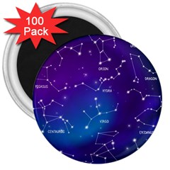 Realistic-night-sky-poster-with-constellations 3  Magnets (100 Pack) by Vaneshart