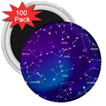 Realistic-night-sky-poster-with-constellations 3  Magnets (100 pack) Front