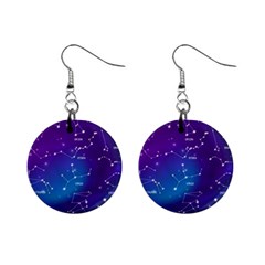 Realistic-night-sky-poster-with-constellations Mini Button Earrings by Vaneshart