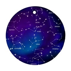 Realistic-night-sky-poster-with-constellations Round Ornament (two Sides) by Vaneshart