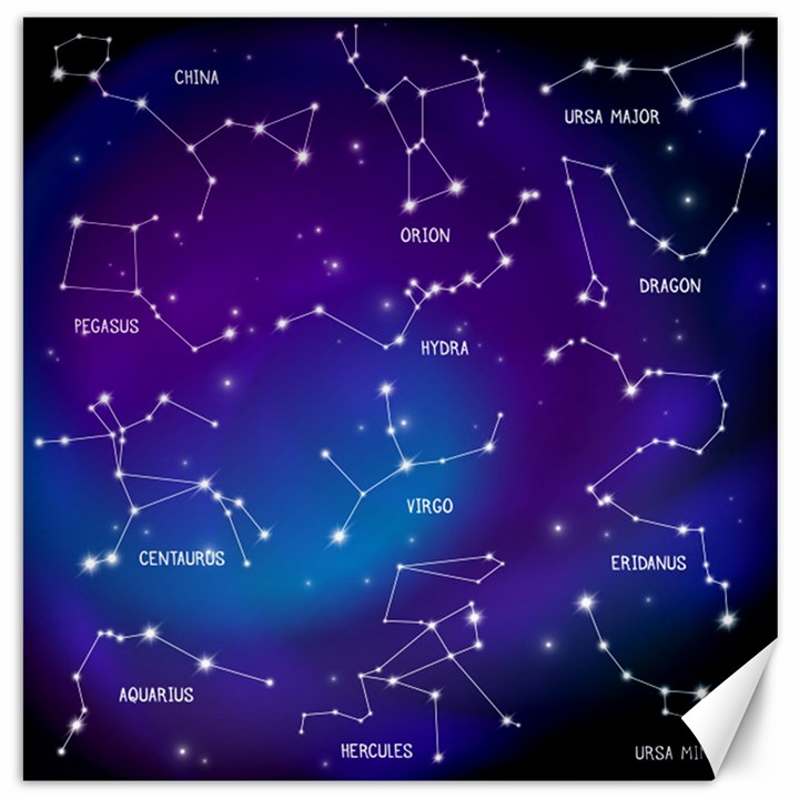 Realistic-night-sky-poster-with-constellations Canvas 16  x 16 