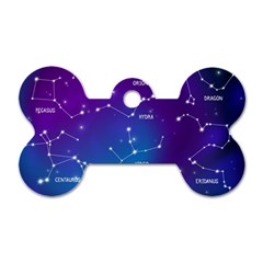 Realistic-night-sky-poster-with-constellations Dog Tag Bone (two Sides) by Vaneshart