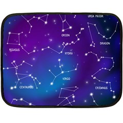 Realistic-night-sky-poster-with-constellations Double Sided Fleece Blanket (mini)  by Vaneshart