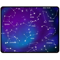 Realistic-night-sky-poster-with-constellations Fleece Blanket (medium)  by Vaneshart