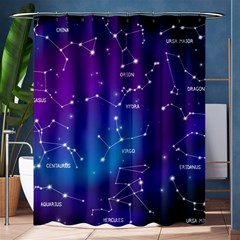 Realistic-night-sky-poster-with-constellations Shower Curtain 60  X 72  (medium)  by Vaneshart