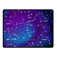 Realistic-night-sky-poster-with-constellations Double Sided Fleece Blanket (small)  by Vaneshart