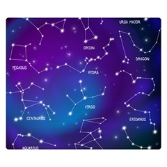 Realistic-night-sky-poster-with-constellations Double Sided Flano Blanket (small)  by Vaneshart