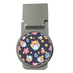 Owl Stars Pattern Background Money Clips (round)  by Vaneshart