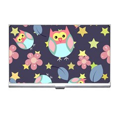 Owl Stars Pattern Background Business Card Holder