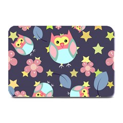 Owl Stars Pattern Background Plate Mats by Vaneshart