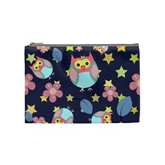 Owl Stars Pattern Background Cosmetic Bag (medium) by Vaneshart