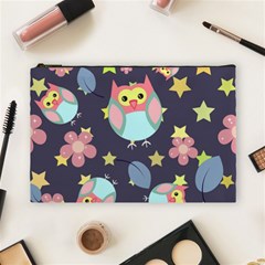 Owl Stars Pattern Background Cosmetic Bag (large)