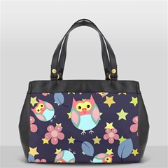 Owl Stars Pattern Background Oversize Office Handbag (2 Sides) by Vaneshart