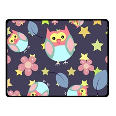 Owl Stars Pattern Background Fleece Blanket (small) by Vaneshart