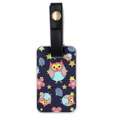 Owl Stars Pattern Background Luggage Tag (one Side) by Vaneshart