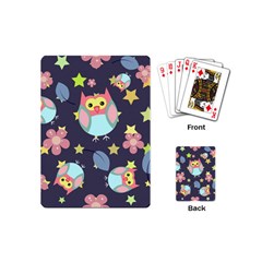 Owl Stars Pattern Background Playing Cards Single Design (mini) by Vaneshart