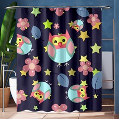 Owl Stars Pattern Background Shower Curtain 60  X 72  (medium)  by Vaneshart