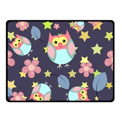 Owl Stars Pattern Background Double Sided Fleece Blanket (small)  by Vaneshart