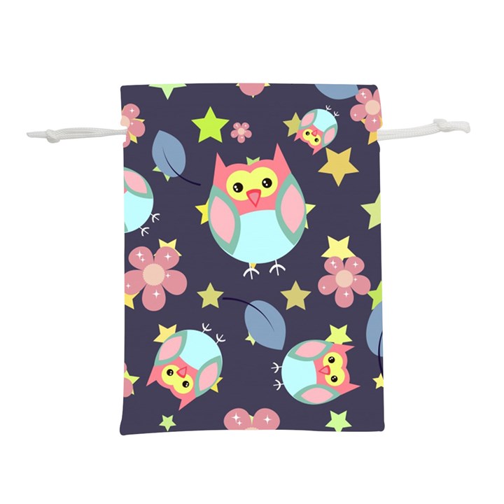 Owl stars pattern background Lightweight Drawstring Pouch (L)