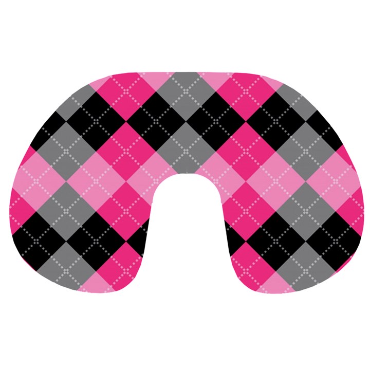 Seamless-argyle-pattern Travel Neck Pillow