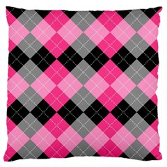 Seamless-argyle-pattern Standard Flano Cushion Case (one Side)