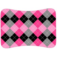 Seamless-argyle-pattern Velour Seat Head Rest Cushion by Vaneshart