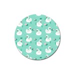 Elegant-swan-seamless-pattern Magnet 3  (Round) Front