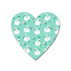 Elegant-swan-seamless-pattern Heart Magnet by Vaneshart