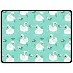 Elegant-swan-seamless-pattern Fleece Blanket (large)  by Vaneshart