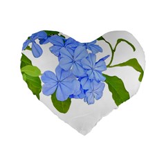 Botanical Floral Print Stylized Photo Standard 16  Premium Heart Shape Cushions by dflcprintsclothing