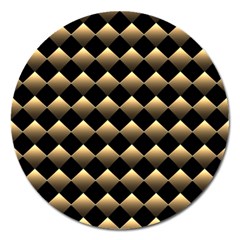 Golden-chess-board-background Magnet 5  (round) by Vaneshart