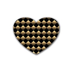 Golden-chess-board-background Heart Coaster (4 Pack)  by Vaneshart