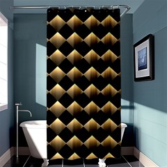 Golden-chess-board-background Shower Curtain 36  X 72  (stall)  by Vaneshart